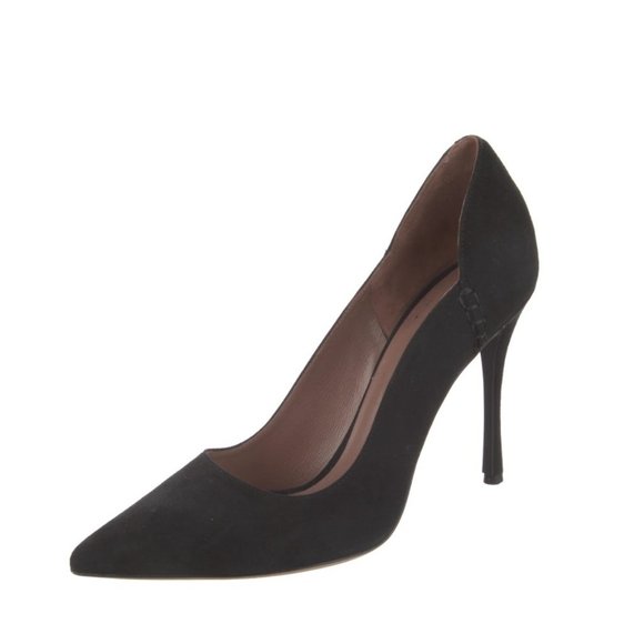 Tabitha Simmons Black Suede Pointed Toe Pumps Stilettos Size 40 - Picture 1 of 5